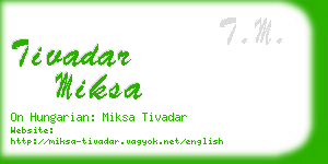 tivadar miksa business card